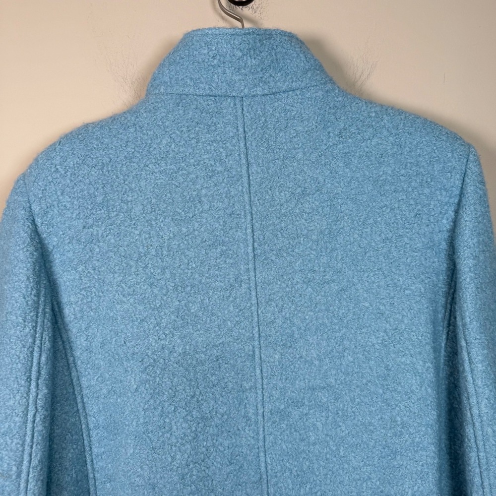 LOFT Mock Neck Blue Wool Blend Mid Length Coat Size XL - Picture 3 of 7